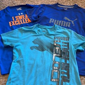 Puma and Under Armour Boy’s Tee Shirt Lot Size Large